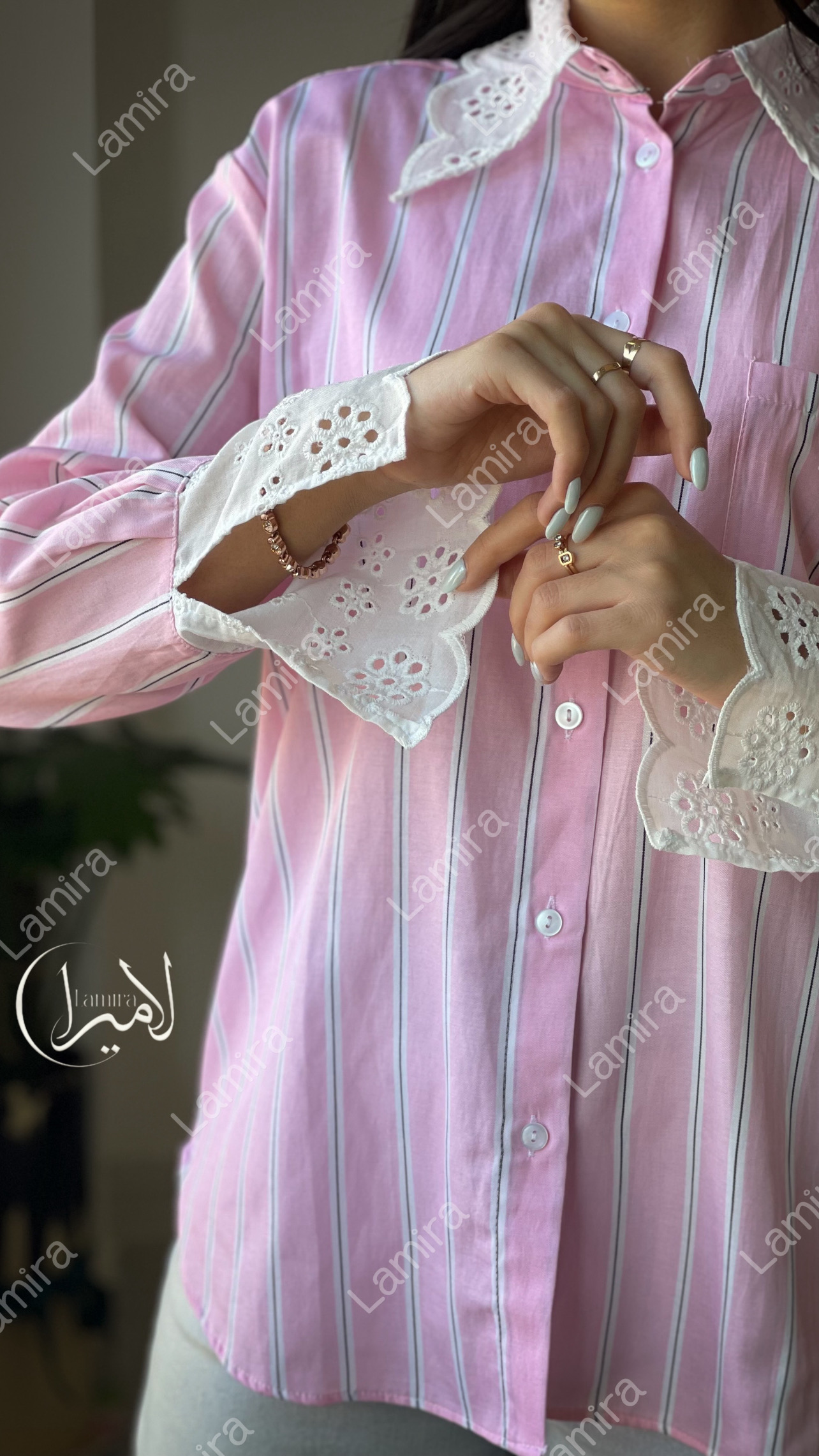 شومیز یقه خامه دوزی