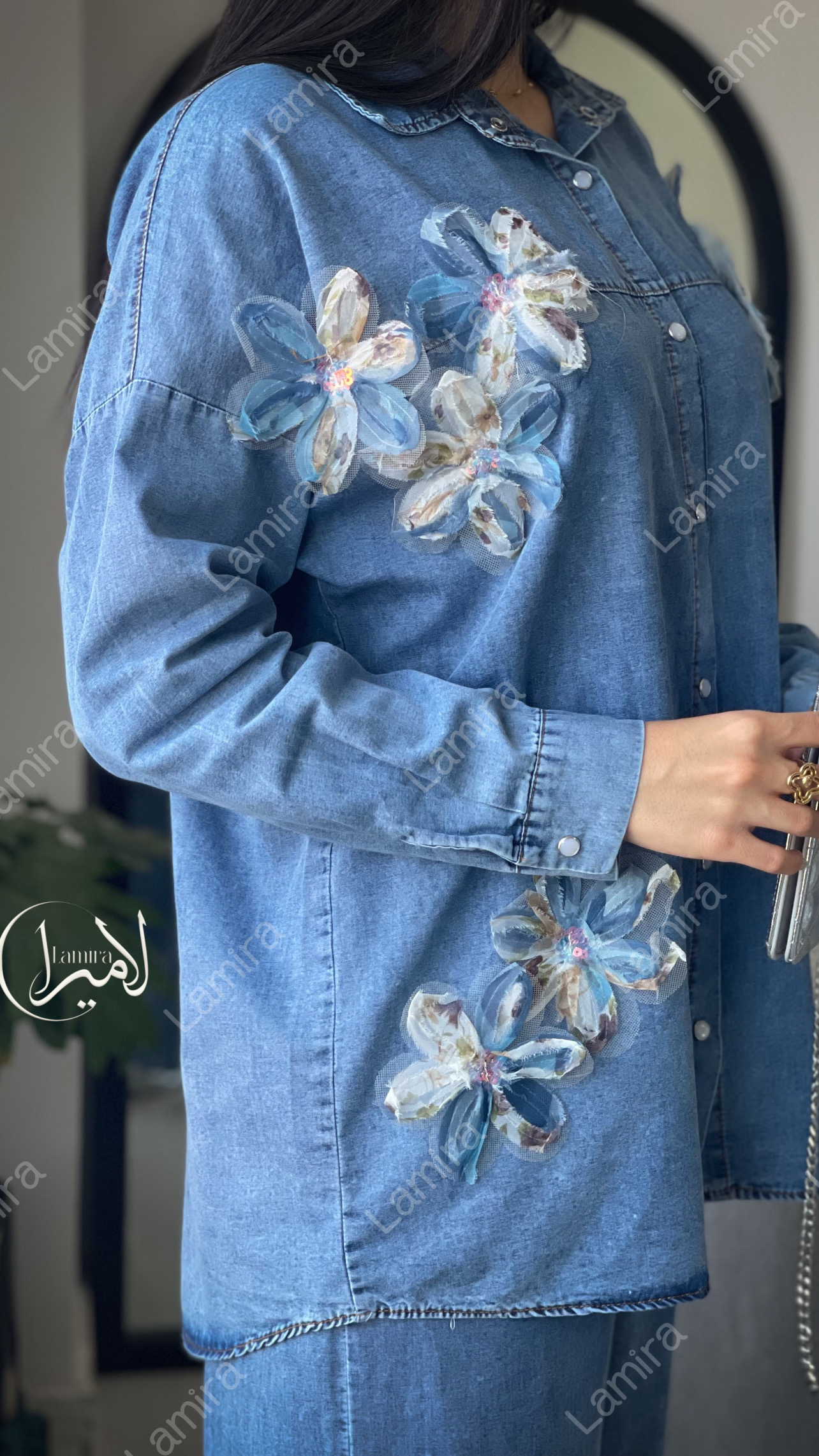 ست جین گل برجسته گل رنگی