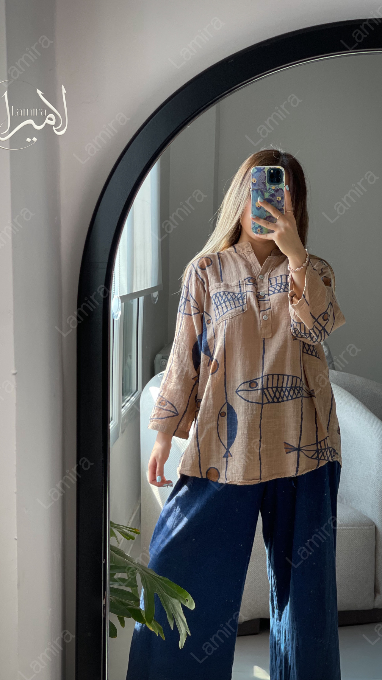 شومیز لینن ایتالیایی طرح فیش