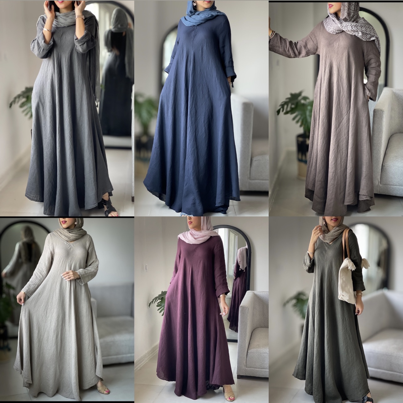 پیراهن سوپر کلوش لینن ایتالیایی طرح ساده