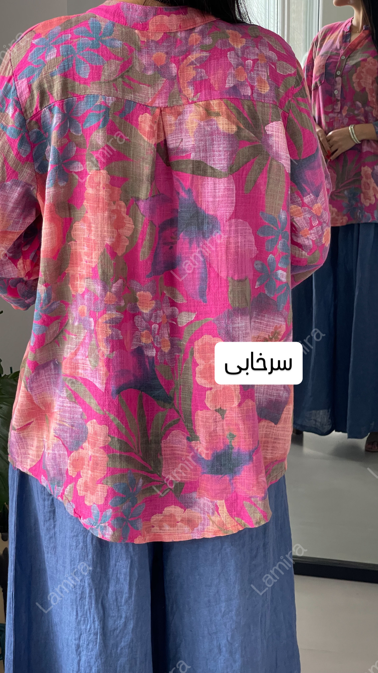 شومیز لینن ایتالیایی طرح گلایل