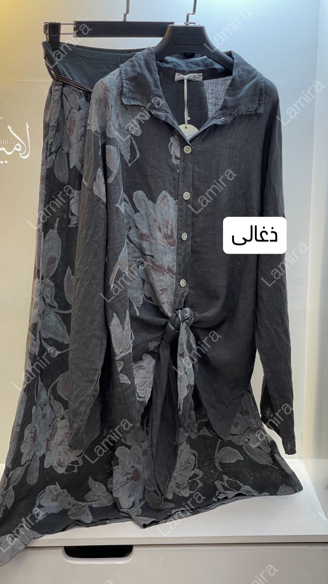 ست گره ای شومیز شلوار لینن ایتالیایی