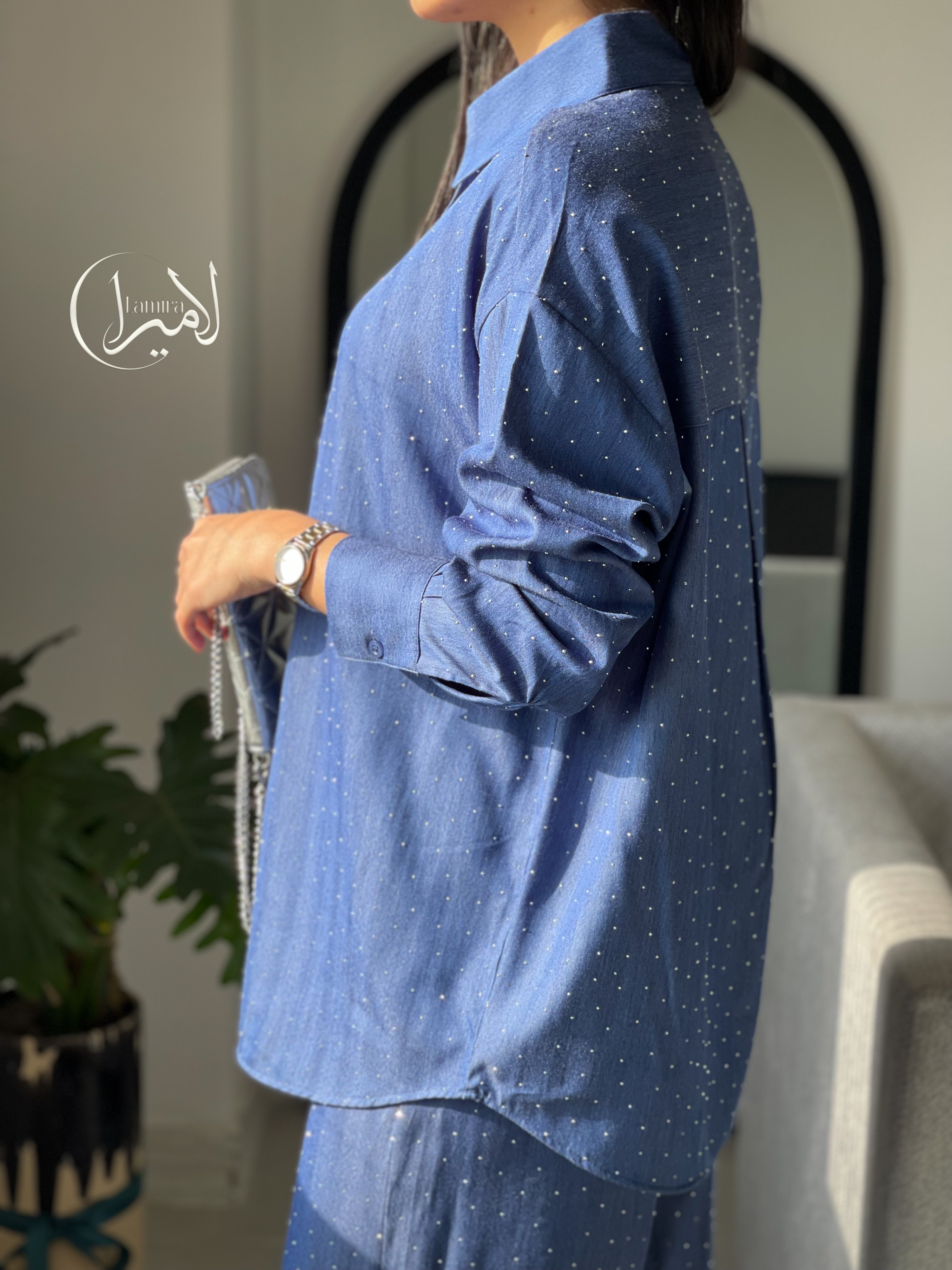 شومیز فول نگین برند اورجینال ترک