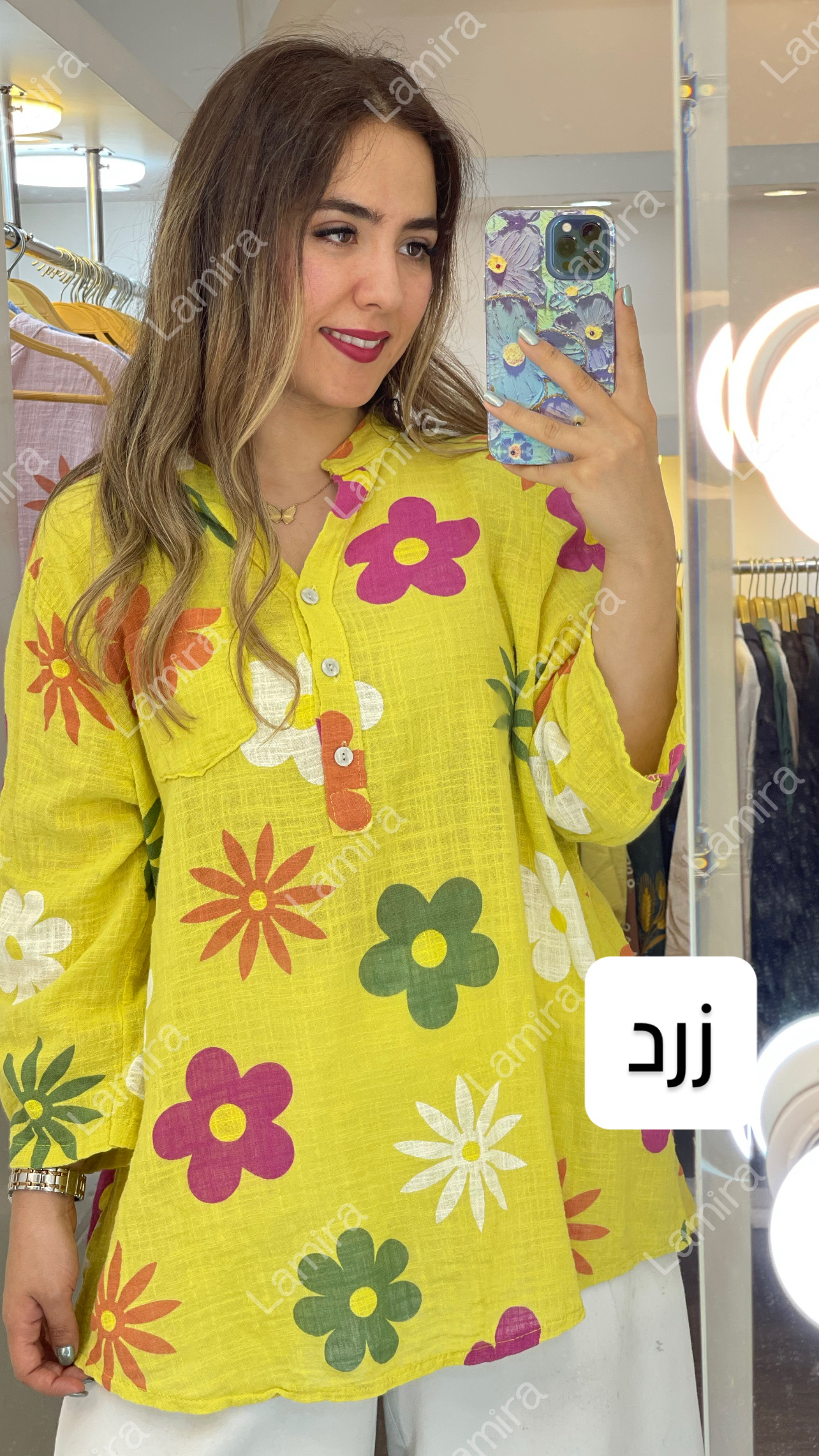 شومیز لینن ایتالیایی طرح میخک