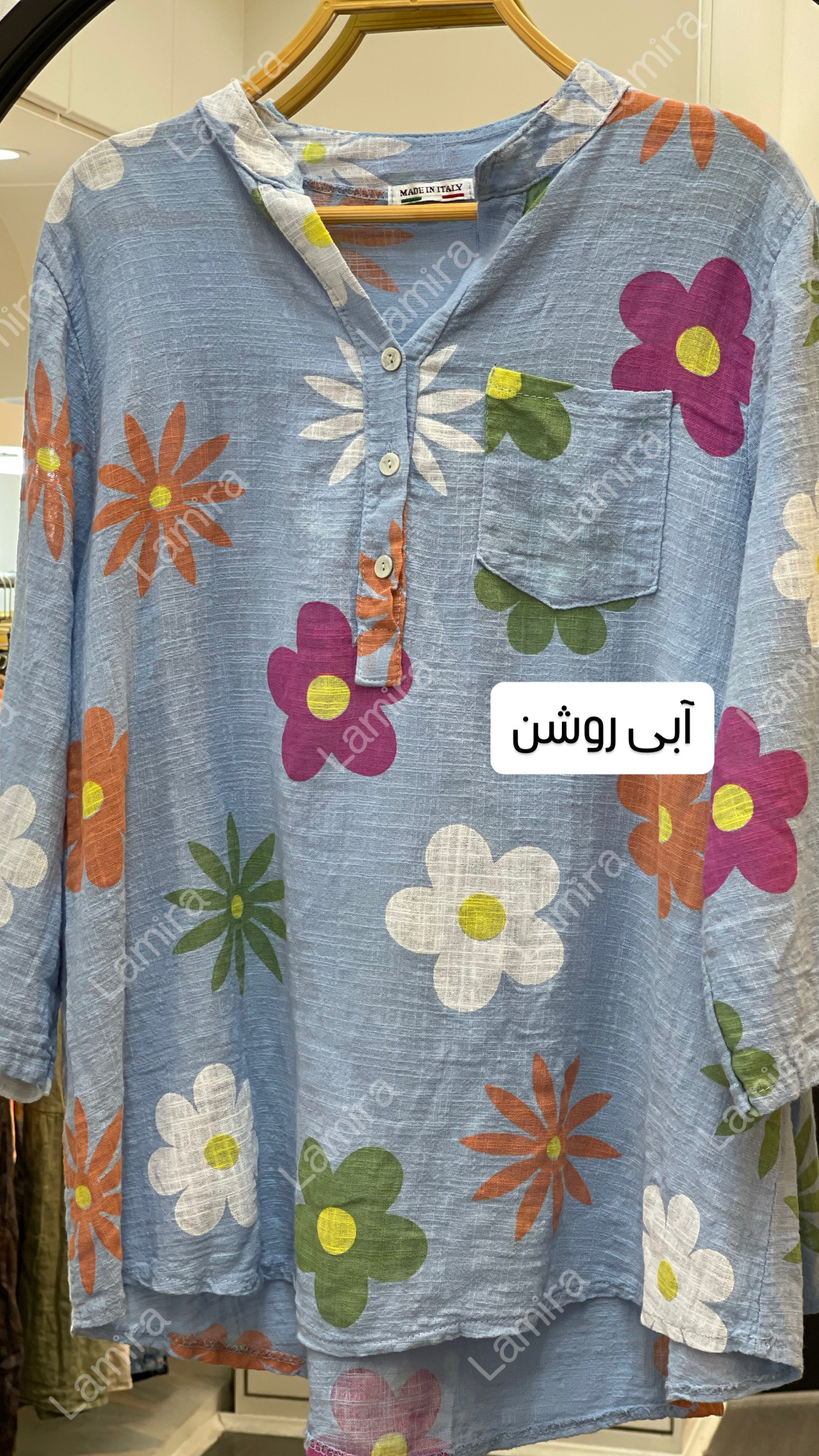 شومیز لینن ایتالیایی طرح میخک