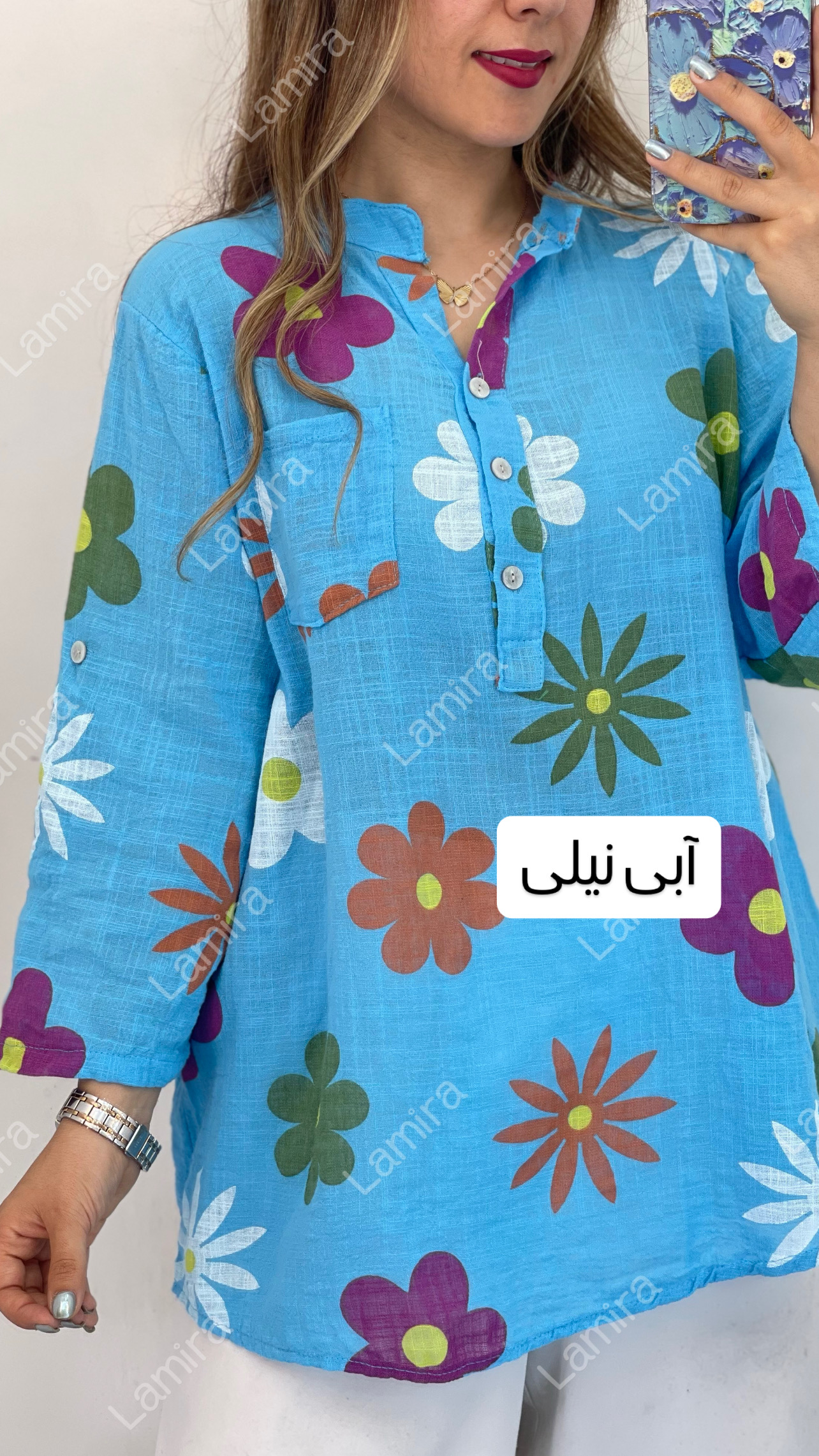شومیز لینن ایتالیایی طرح میخک