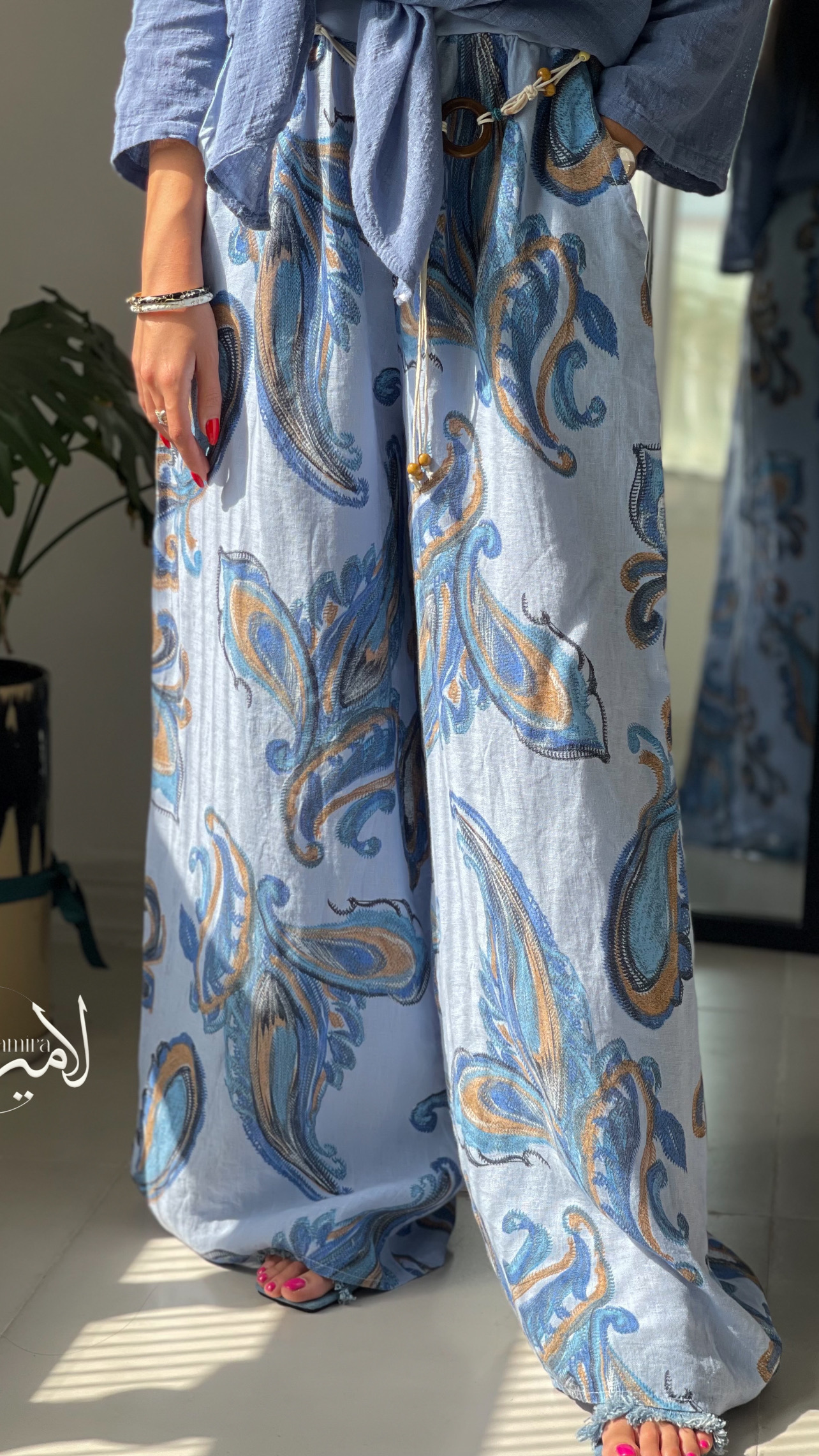 شلوار لینن ایتالیایی ترمه