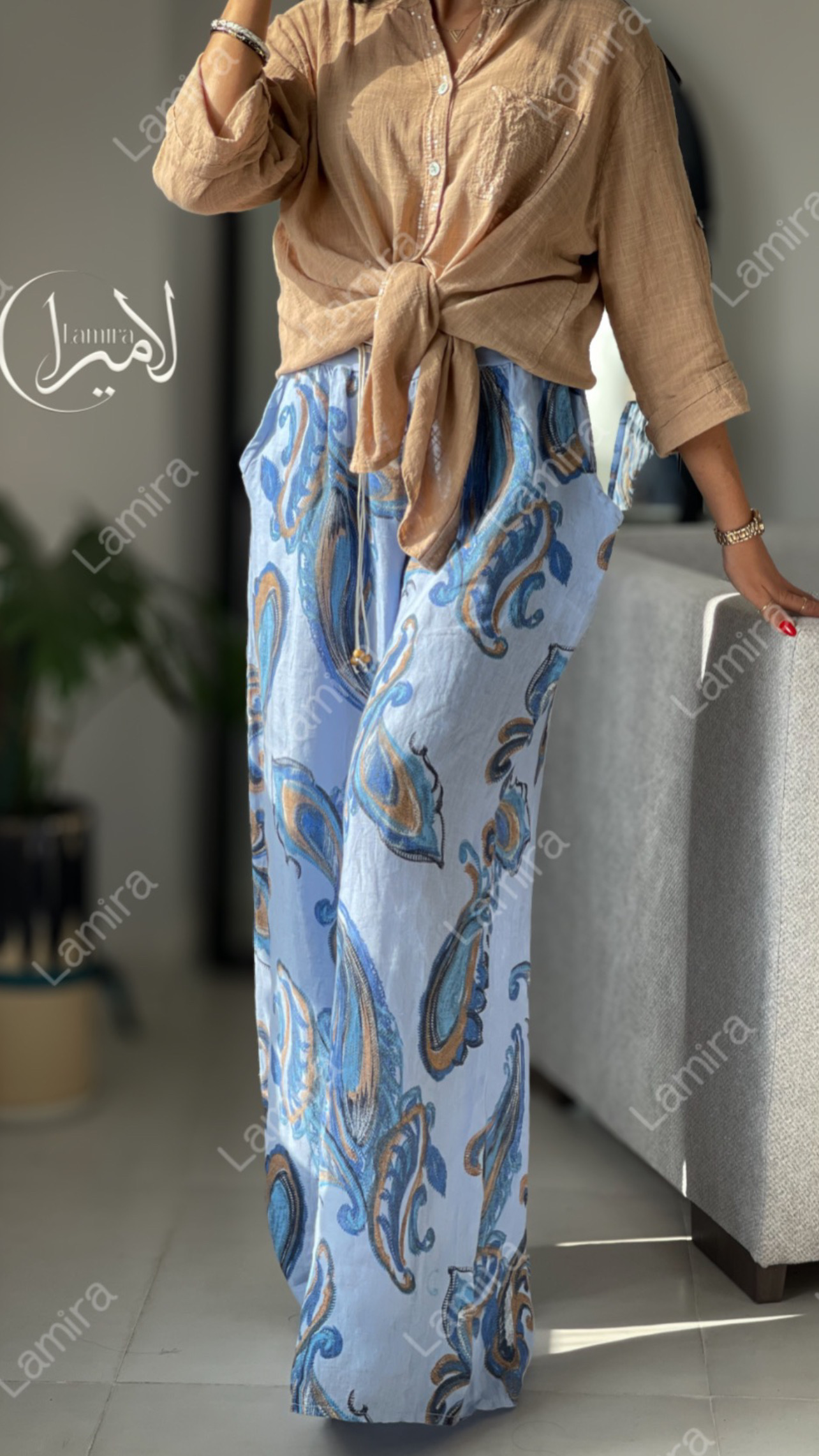 شلوار لینن ایتالیایی ترمه