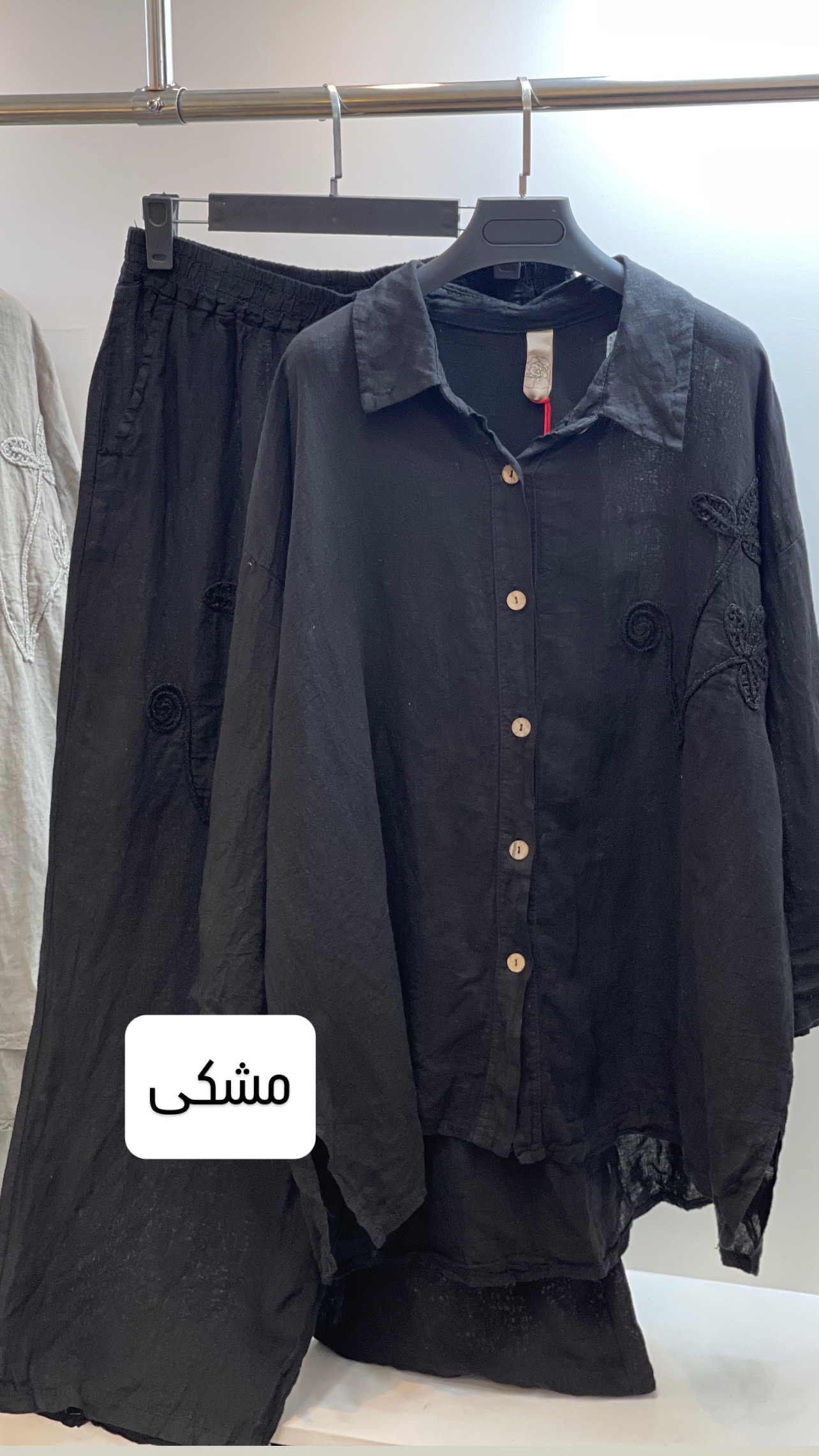 ست ساده لینن ایتالیایی گلدوزی