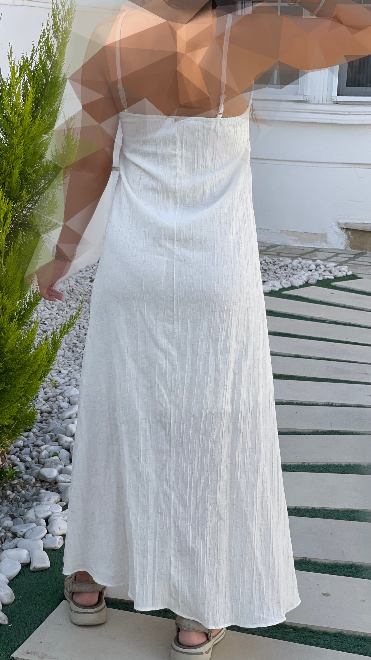 سارافون سفید استر دار ترک