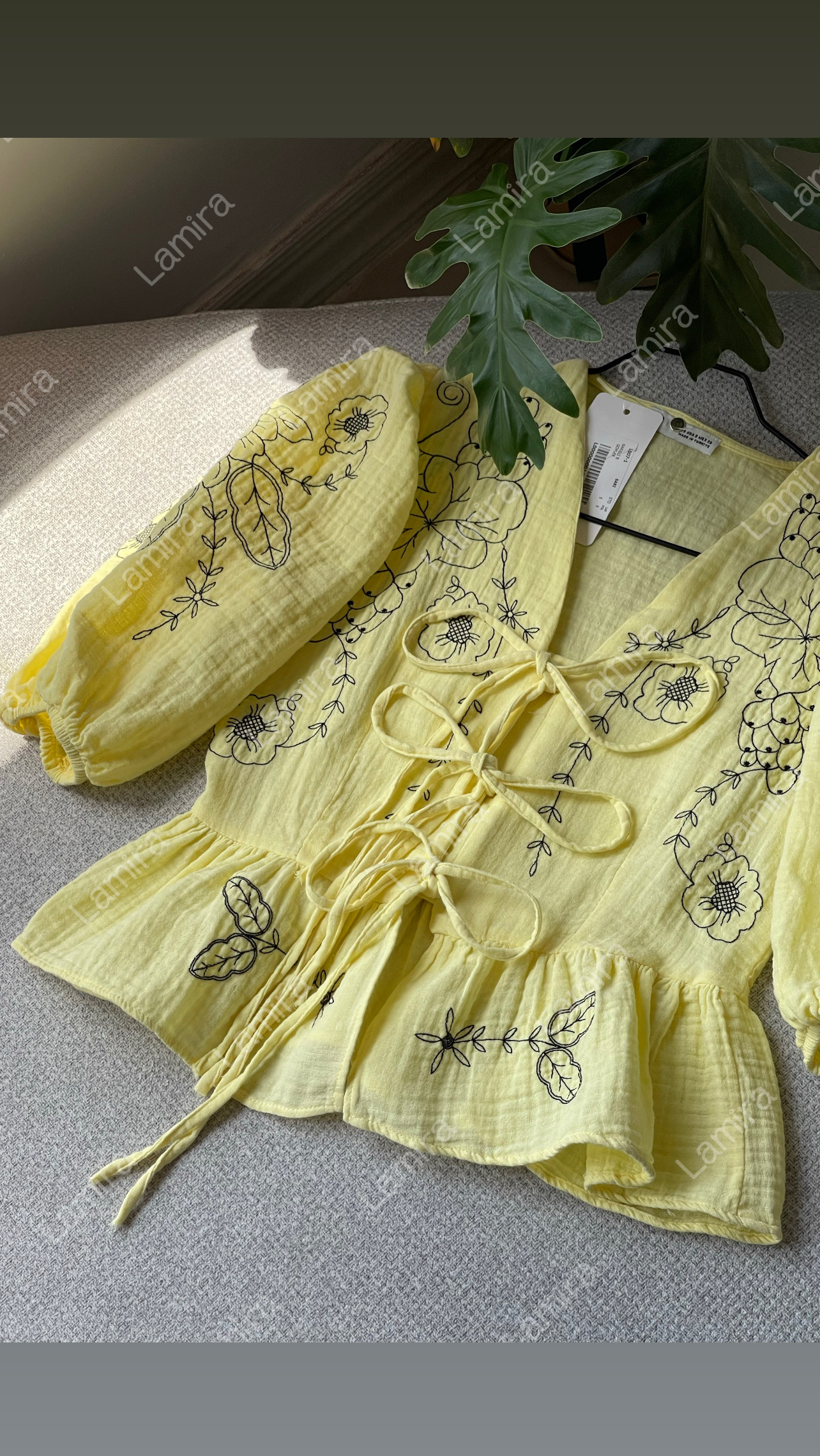 شومیز عروسکی جلو گره ای پنبه ای ترک